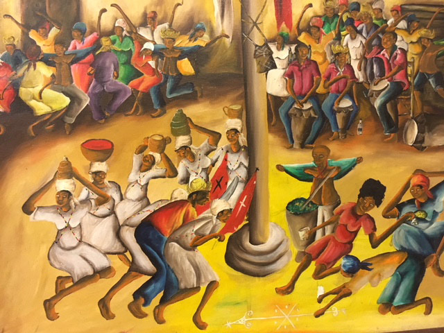 painting of a dance party from Warren's Eye exhibition