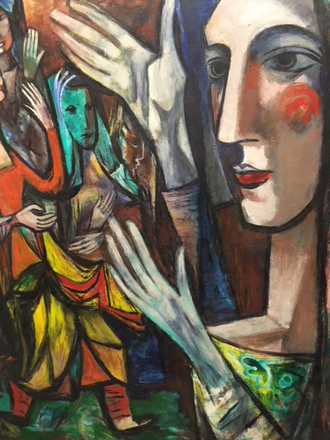 abstract painting of four women from Warren's Eye exhibition