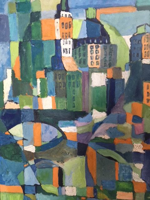 abstract city painting from Warren's Eye exhibition